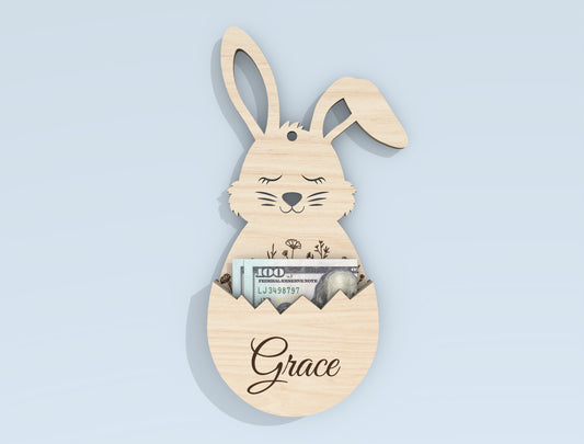 Personalized Easter Bunny Money Holder SVG Bundle for Glowforge