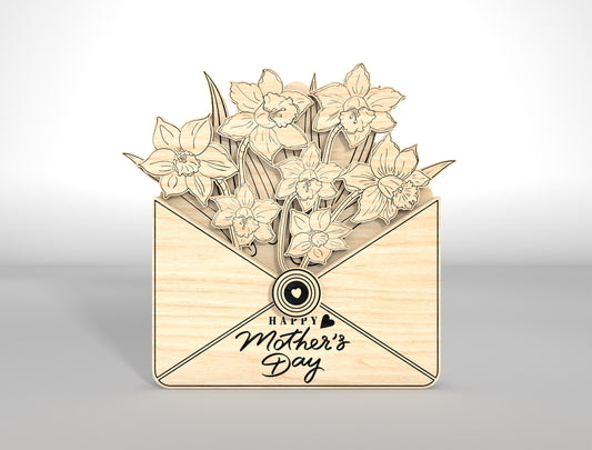 Botanical Floral Gift Card Holder SVG Envelope for LightBurn and xTool