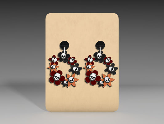 Fall Pumpkin Floral Earrings SVG Bundle 3 Designs for LightBurn xTool