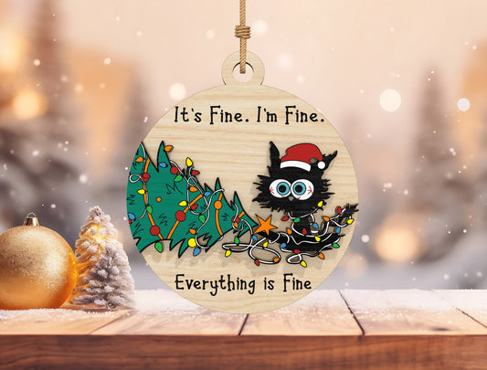 Funny Christmas Quote Round Ornament Laser Cut File | Ready to Cut | Glowforge, xTool, LightBurn, etc. My Store