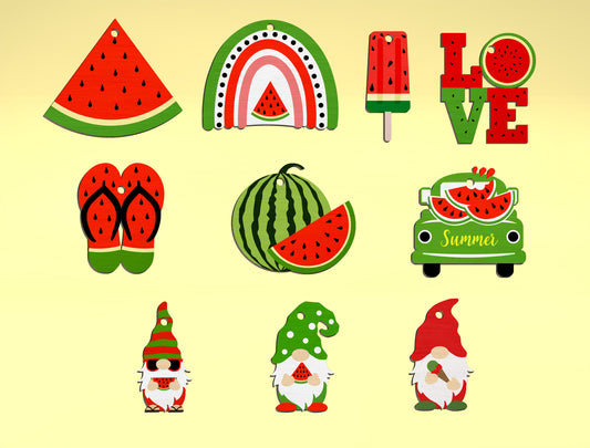Watermelon Summer Earrings SVG Bundle Laser Cut File for Glowforge and xTool