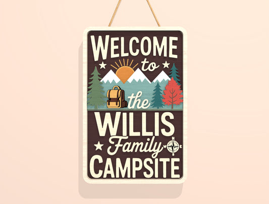 Personalized Campsite Door Sign SVG Bundle for Glowforge and xTool