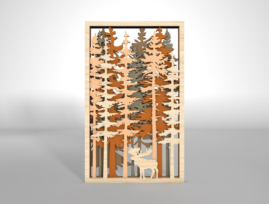 Forest Wall Hanging SVG Multilayer for Glowforge and xTool Laser Cut File