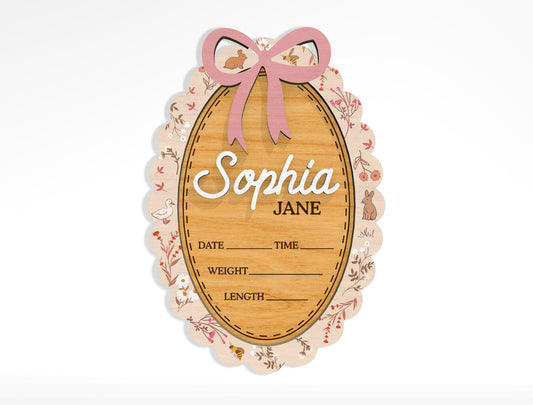 Baby Birth Stats Sign SVG File for Glowforge and xTool
