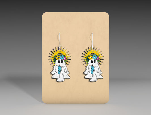 Halloween Halo Ghost Earrings SVG Bundle 3 Designs for xTool Glowforge LightBurn