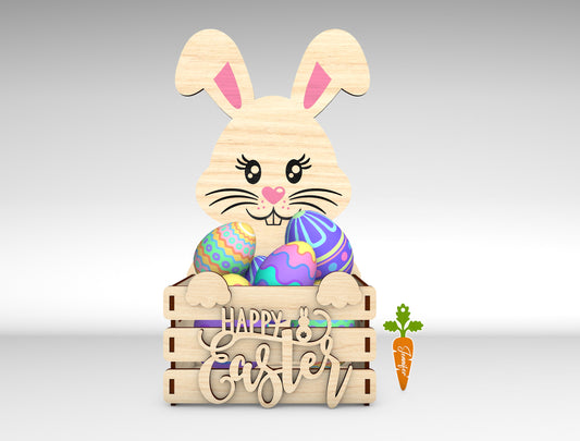 Personalized Easter Bunny Basket SVG Bundle for LightBurn and xTool