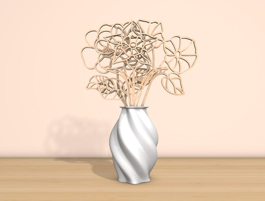 Mother’s Day Birth Flower Laser Cut File Bundle | Mom Floral Decor | Layered Wooden Flowers | Glowforge, xTool, LightBurn, etc.