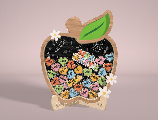 Personalized Teacher Shaker Decor SVG Laser Cut File for LightBurn and Glowforge