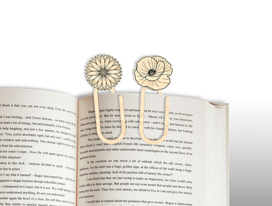 Floral Bookmark Paperclip SVG Bundle Laser Cut File for LightBurn and Glowforge