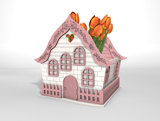 3D Flower Gift Box SVG – Mother’s Day Wooden Laser Cut File – Glowforge, xTool, LightBurn