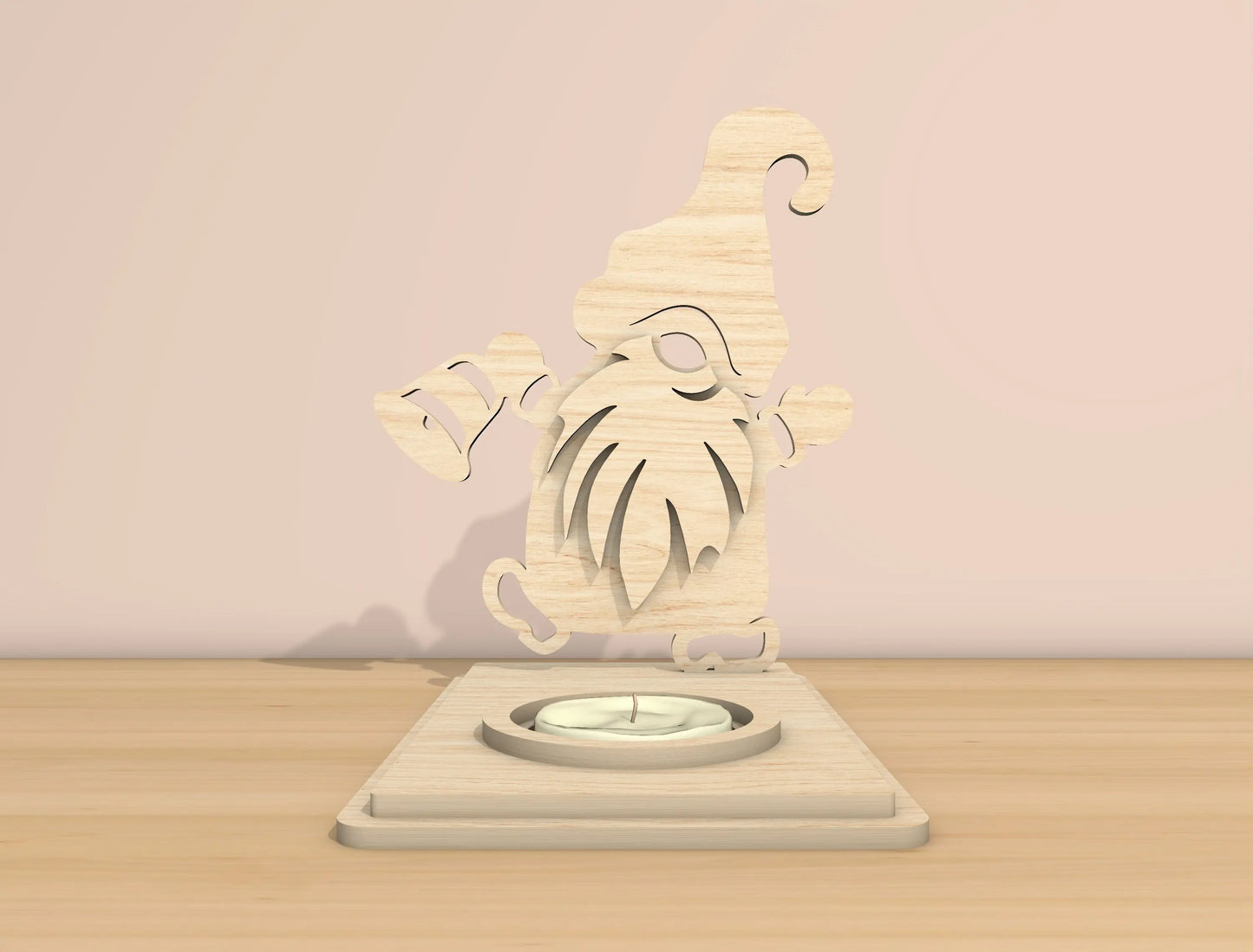 Christmas Santa Candle Holder Laser Cut File | Ready to Cut | Glowforge, xTool, LightBurn, etc. My Store