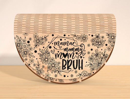 Mother’s Day Floral Wooden Chest Laser Cut File Bundle 5 Designs | Curved Gift Box SVG | Engraved Floral Style | Glowforge, xTool, LightBurn Compatible