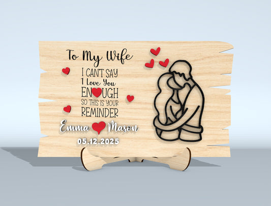 My Wife I Can’t Live Without You Laser Cut File | Couple Love Puzzle SVG | Romantic Wooden Sign Design | Glowforge, xTool, LightBurn, etc.