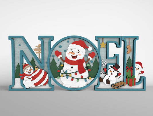 3D Layered Christmas Word Sign SVG Bundle 2