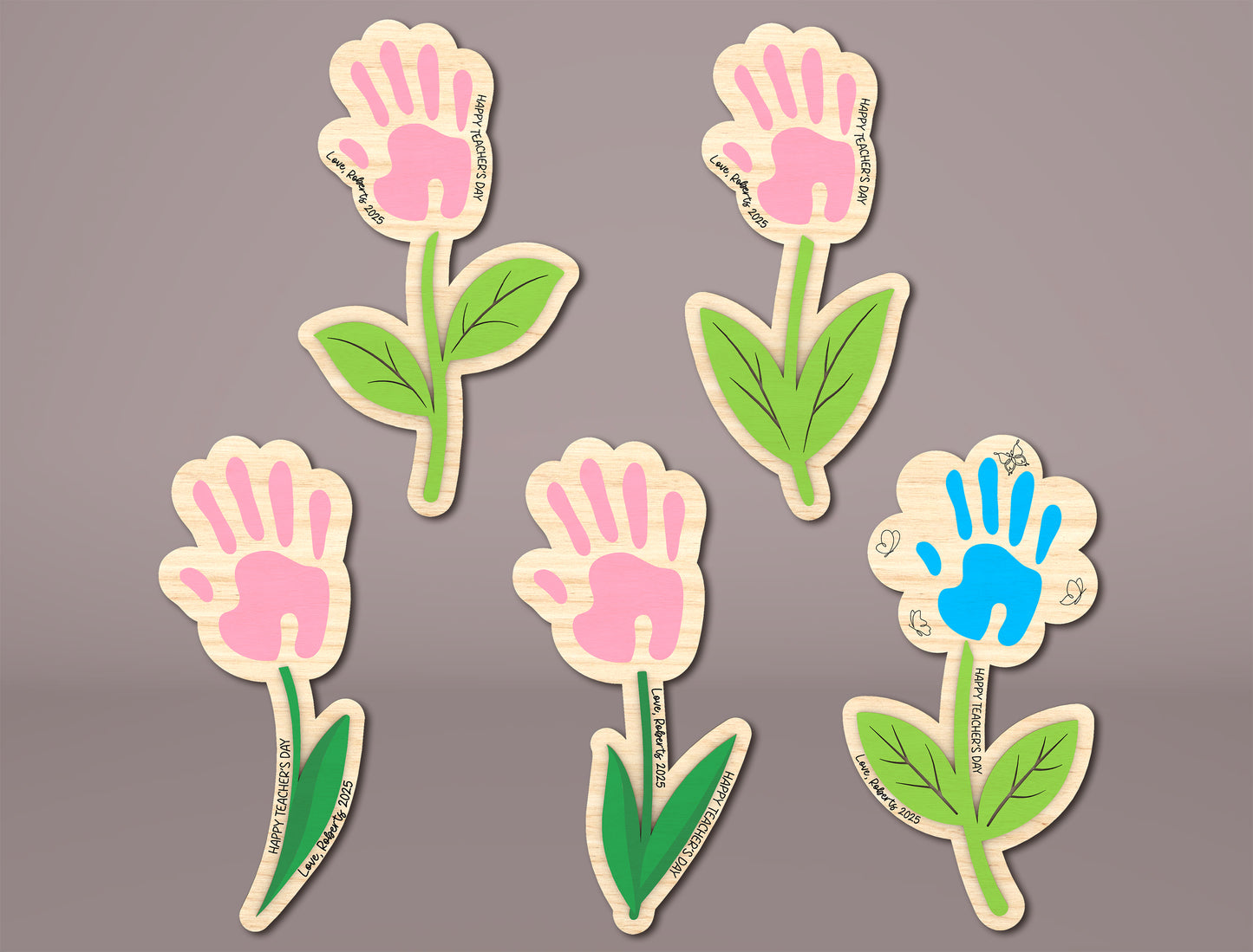 Handprint Flower Gift Set SVG Bundle Mother's Day for xTool