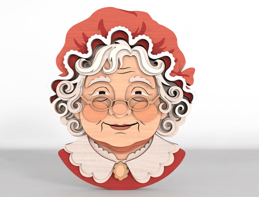 3D Layered Santa & Mrs. Claus SVG 2