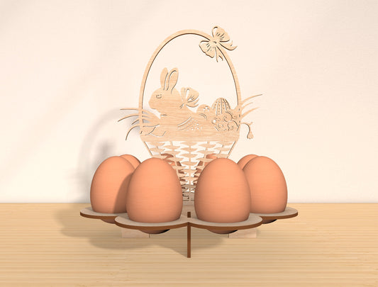 Easter Egg Holder Stand SVG Bundle Bunny Floral for LightBurn and xTool