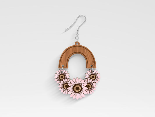 Floral Arch Earring SVG Bundle for Glowforge and LightBurn
