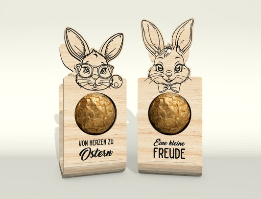 Easter Bunny Chocolate Holder SVG V2 Bundle 25 Designs for LightBurn