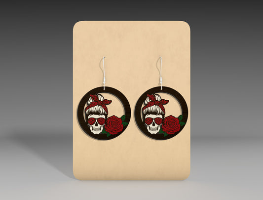 Halloween Skull Mushroom Earrings SVG Bundle 3 Designs for Glowforge xTool LightBurn