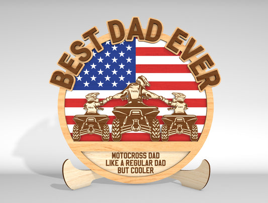 Motocross Dad Sign SVG Laser Cut File for Glowforge and LightBurn