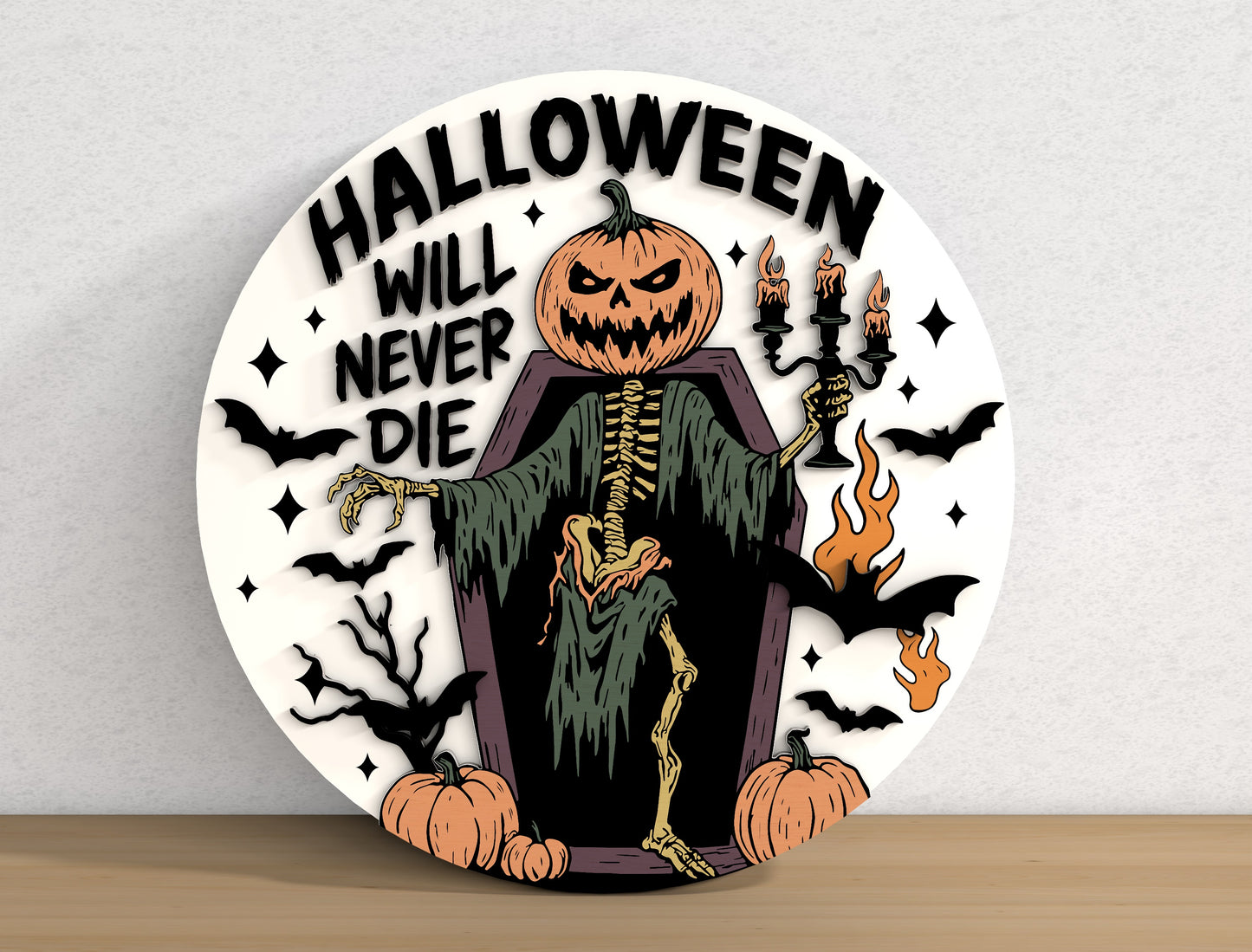 Funny Halloween Door Sign SVG Bundle 9 Designs for LightBurn Glowforge xTool
