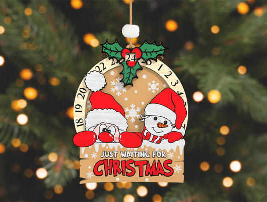 Just Waiting for Christmas Countdown Ornament SVG Bundle 2