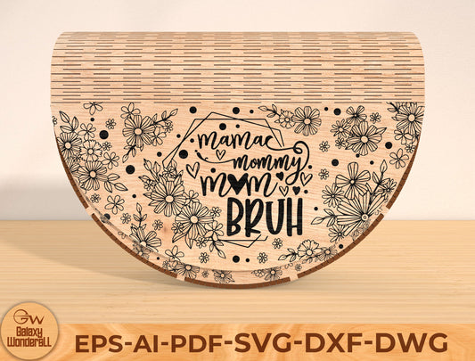 Mother’s Day Floral Wooden Chest Laser Cut File Bundle 5 Designs | Curved Gift Box SVG | Engraved Floral Style | Glowforge, xTool, LightBurn Compatible