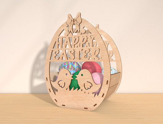 Easter Egg Basket Holder SVG Bundle 9 Bunny Designs for Glowforge and xTool