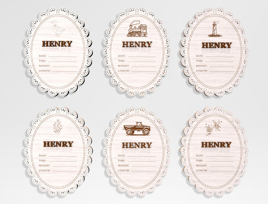 Baby Name Announcement Sign SVG File for Glowforge and xTool