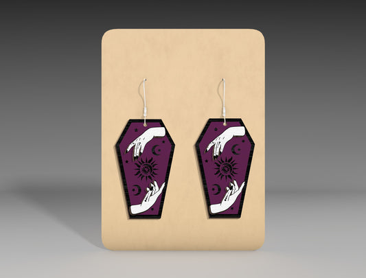 Halloween Coffin Ghost Earrings SVG Bundle 3 Designs for Glowforge xTool LightBurn