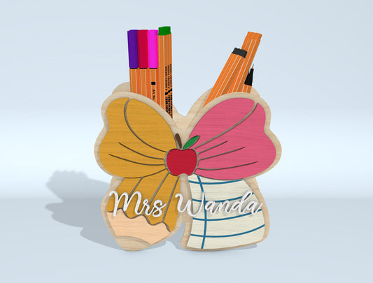 Personalized Butterfly Pen Holder SVG Bundle for Glowforge and xTool
