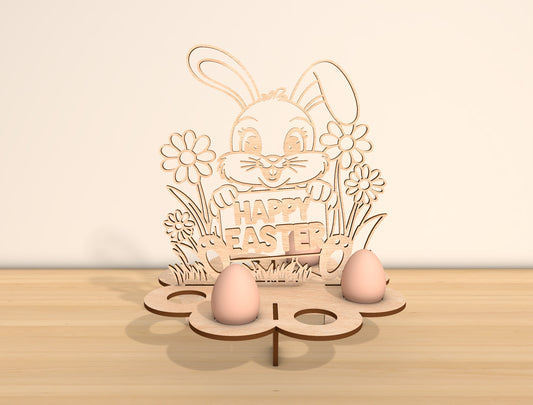 Easter Cow Egg Holder Stand SVG Farm Easter Tabletop for LightBurn and xTool