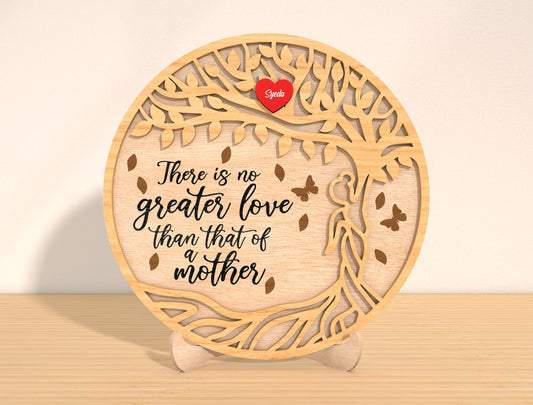 Tree of Life Mother Quote Laser Cut File | Personalized Family Name Sign | Layered Wooden Circle Decor | Glowforge, xTool, LightBurn, etc.