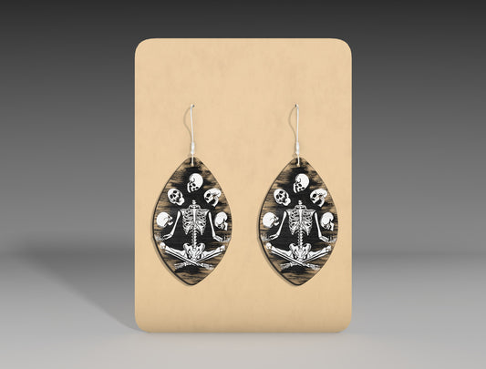 Halloween Floral Skeleton Earrings SVG Bundle 3 Designs for Glowforge LightBurn