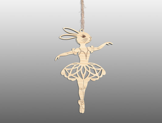 Easter Bunny Ballerina Ornament SVG 23 Easter Tree Designs for LightBurn
