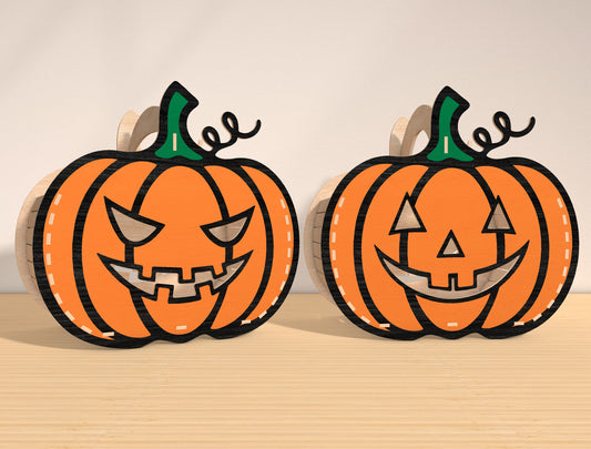 Halloween Pumpkin Basket Face SVG Laser Cut File for xTool and Glowforge