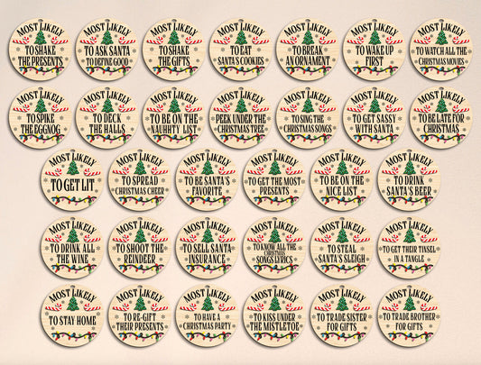 Most Likely To Christmas Ornament SVG Bundle Funny Laser Cut 2