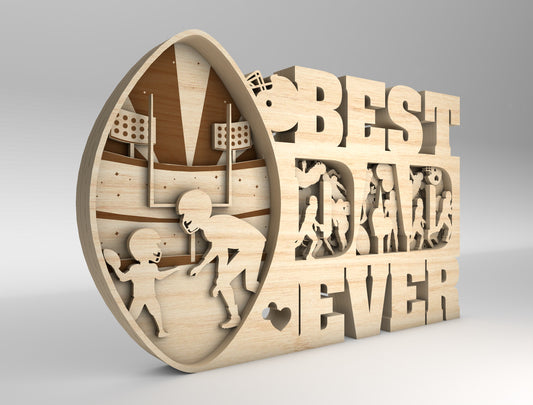 Best Dad Ever Sports Sign SVG Laser Cut File for xTool and Glowforge