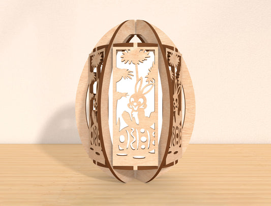Easter Egg Lantern SVG Bundle Decorative Egg 5 Designs for Glowforge and xTool