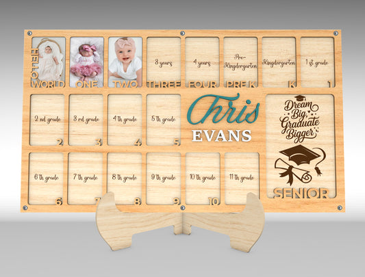 Graduation Grade Photo Frame SVG Laser Cut File for LightBurn and xTool