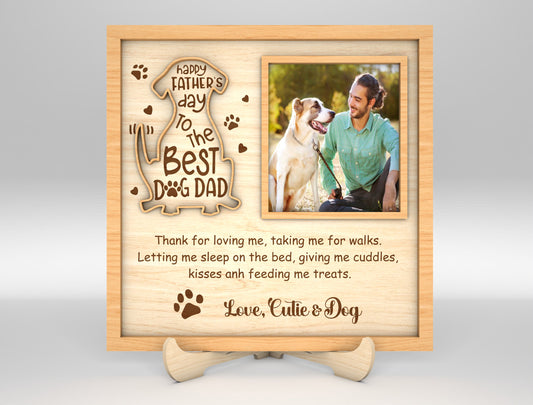 Best Dog Dad Ever Photo Frame SVG Laser Cut File for Glowforge and xTool