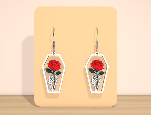Skeleton Floral Earrings SVG Bundle for Glowforge xTool LightBurn 12 Designs