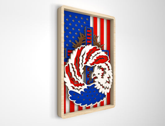 Layered Eagle Cross SVG Laser Cut File for xTool and LightBurn