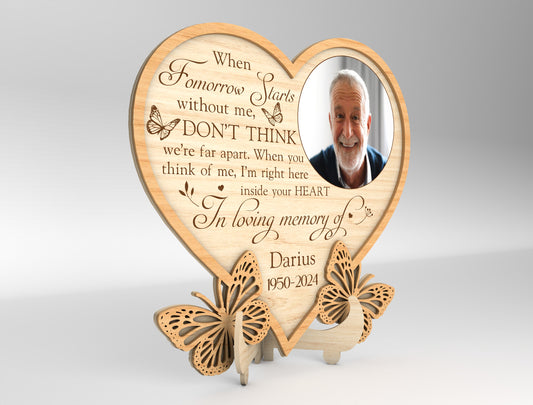 Heart Memorial Tabletop Photo Frame SVG Laser Cut File for LightBurn and xTool