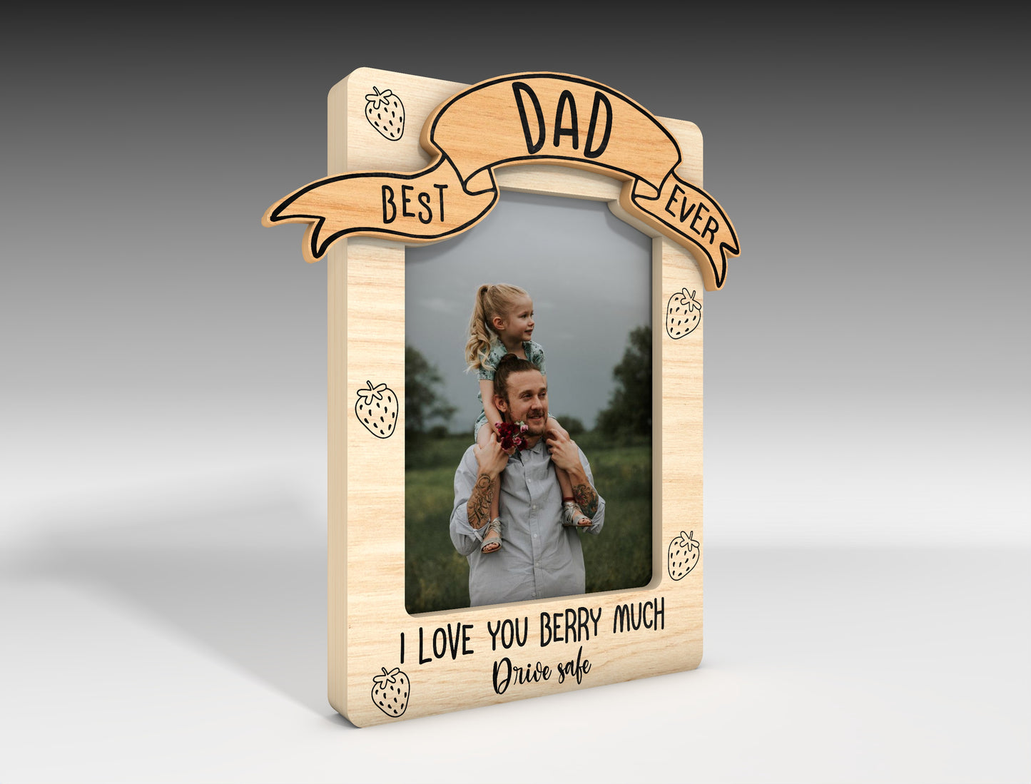 Dad Banner Photo Frame Plaque SVG Laser Cut File for xTool and LightBurn