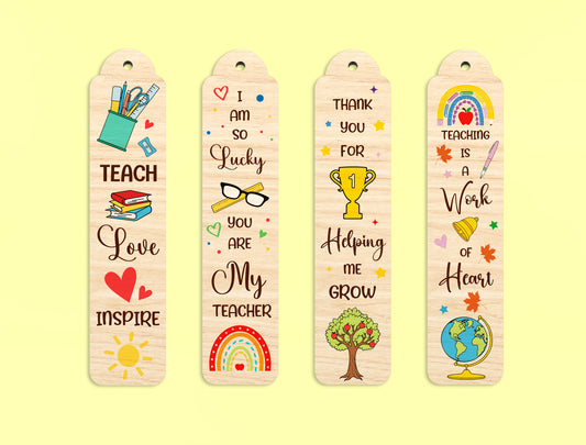 Teacher Bookmark SVG Laser Cut File for Glowforge and LightBurn