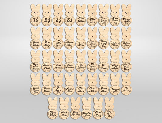 Easter Bunny Tokens SVG Reward Activity Token Set for LightBurn and Glowforge