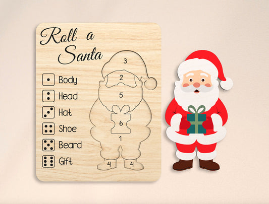 Christmas Roll-a-Game Dice Activity Laser Cut File | Ready to Cut | Glowforge, xTool, LightBurn, etc.