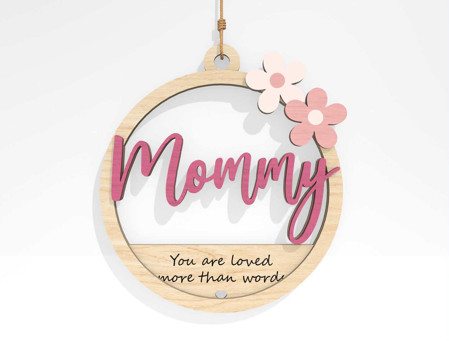 Mother's Day Floral Round Ornament SVG Bundle for Glowforge